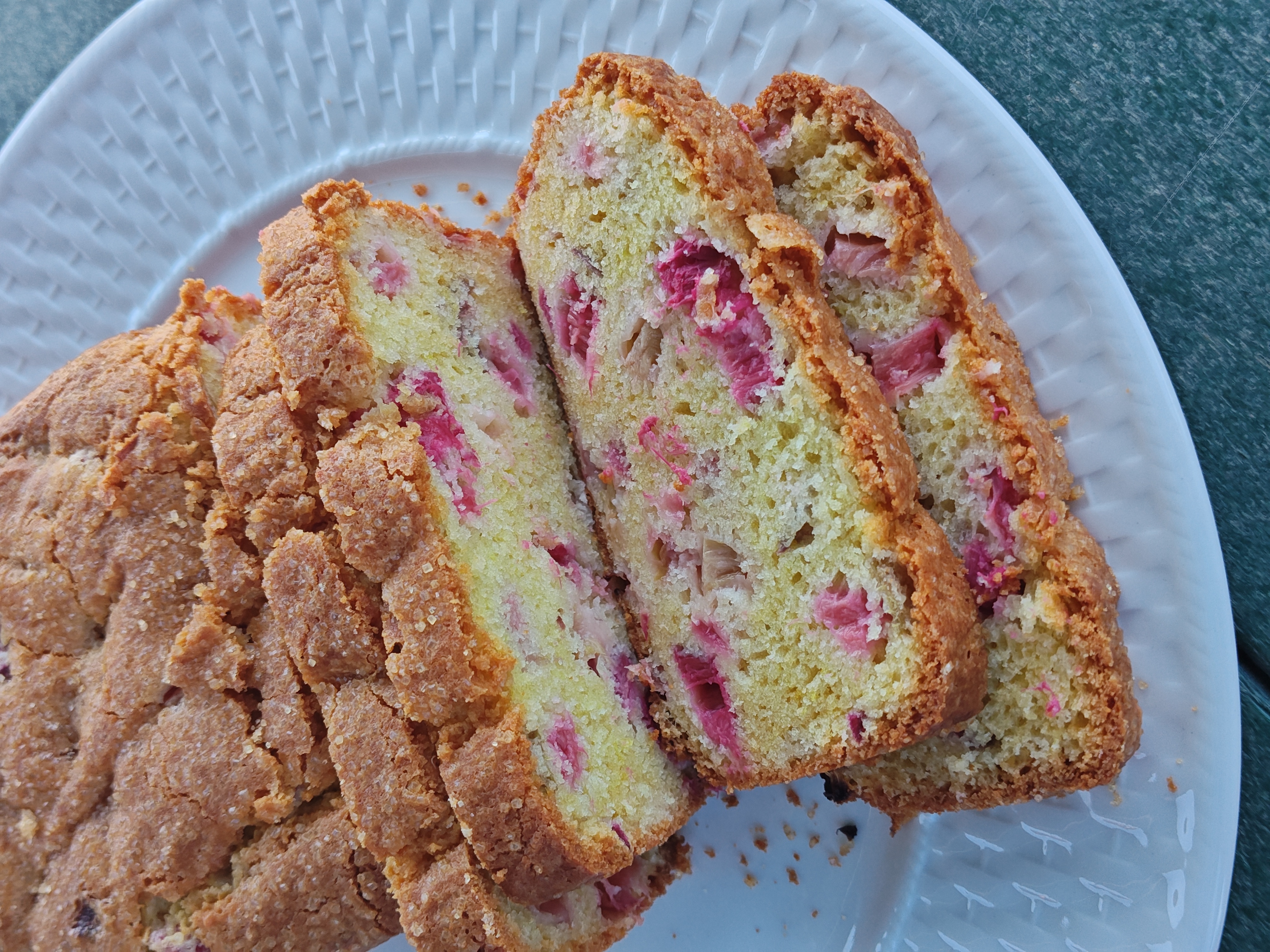 Rhubarb bread fresh from the oven